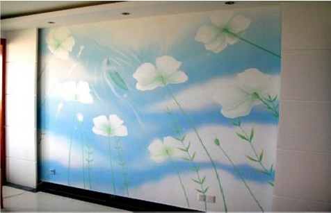 岳池画墙绘怎么画好白云的蓬松感？