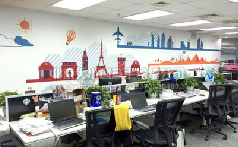 岳池教你设计办公室墙绘的方法。